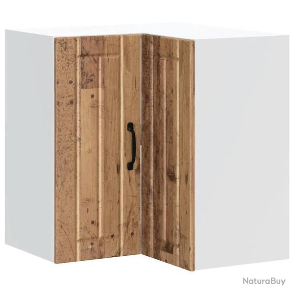 Armoire d'angle murale de cuisine Lucca 57 x 57 x 60 cm grand espace de rangement design vintage en