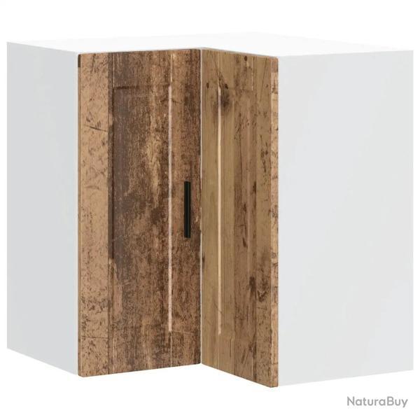 Armoire d'angle murale cuisine design �pur� rangement pratique 57 x 57 x 60 cm en bois d'ing�nierie