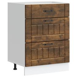 Armoire de cuisine Lucca 60 x 46 x 81,5 cm rangement pratique pieds r&eacute;glables style moderne en bois