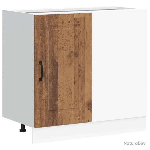 Armoire de cuisine Kalmar pratique vieux bois 86 x 46 x 81,5 cm rangement optimis� pieds r�glables