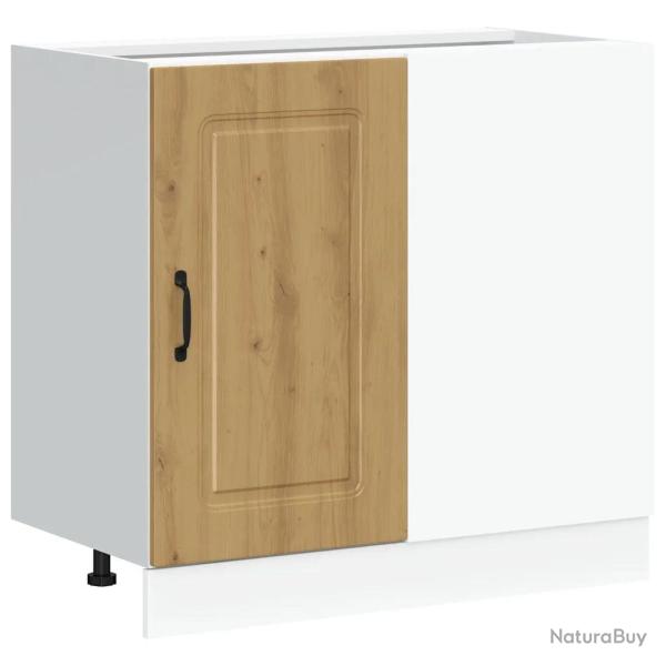 Armoire de cuisine optimis�e rangement bois d'ing�nierie 86 x 46 x 81,5 cm en bois ch�ne artisanal