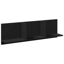 Armoire murale flottante pratique rangement 100 x 16,5 x 30 cm en bois d'ing&eacute;nierie noir 02_0050587