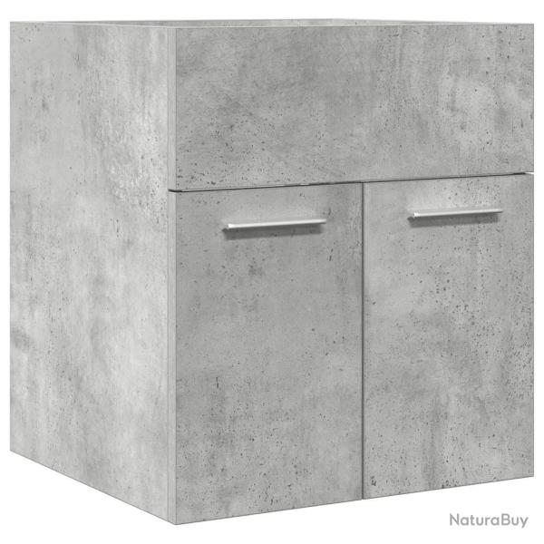 Armoire de lavabo murale salle de bain rangement pratique 41 x 38 x 46 cm en bois d'ing�nierie gris
