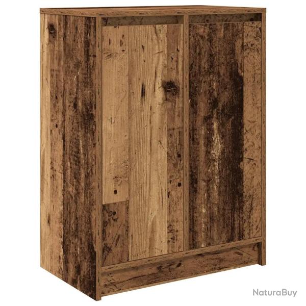 Armoire � chaussures vintage avec 2 portes 57 x 34 x 76 cm rangement espace optimis� en bois d'ing�