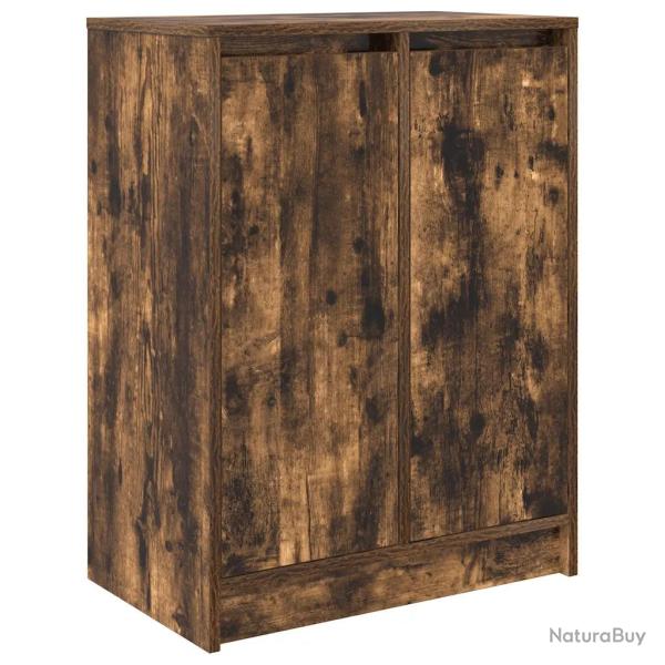 Armoire � chaussures ch�ne fum� 57 x 34 x 76 cm grand espace de rangement moderne pratique en bois