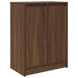 Armoire &agrave; chaussures ch&ecirc;ne marron 57 x 34 x 76 cm avec portes espace de rangement contemporain en b
