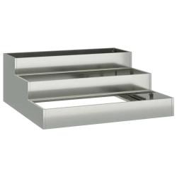 Cache-pot de jardin ext&eacute;rieur moderne 90 x 90 x 35 cm en acier galvanis&eacute; argent 02_0052053