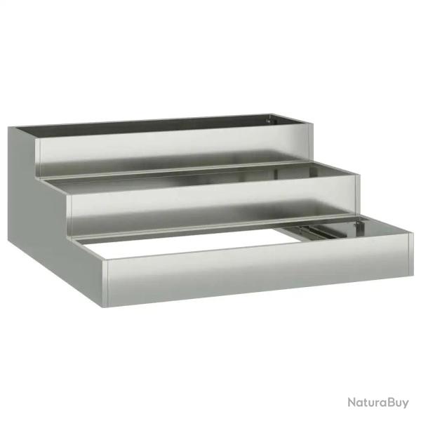 Cache-pot de jardin ext�rieur moderne 90 x 90 x 35 cm en acier galvanis� argent 02_0052053
