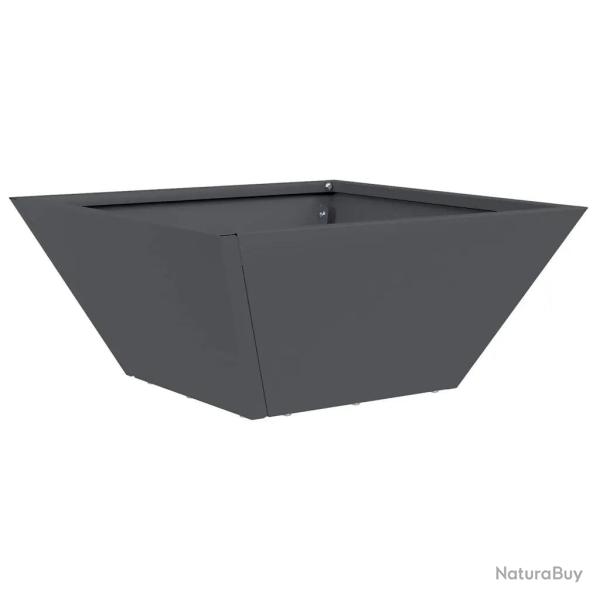 Cache-pot de jardin trap�zo�dal moderne style contemporain 35 x 35 x 15 cm en acier anthracite 02_0