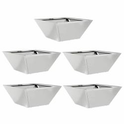 Lot de 5 cache-pots de jardin design moderne trap&eacute;zo&iuml;dal ext&eacute;rieur 35 x 35 x 15 cm en acier galvani