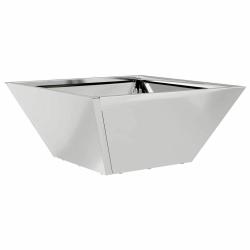 Cache-pot de jardin trap&eacute;zo&iuml;dal moderne pour terrasse 35 x 35 x 15 cm en acier galvanis&eacute; argent 02_