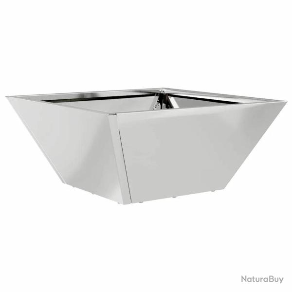 Cache-pot de jardin trap�zo�dal moderne pour terrasse 35 x 35 x 15 cm en acier galvanis� argent 02_