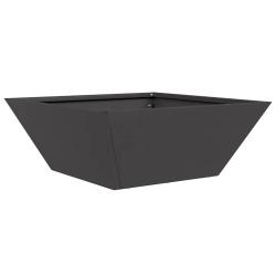 Cache-pot de jardin trap&eacute;zo&iuml;dal moderne pour plantes 40 x 40 x 15 cm en acier lamin&eacute; &agrave; froid noir 0