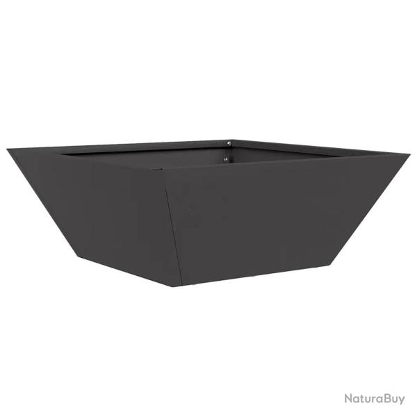 Cache-pot de jardin trap�zo�dal moderne pour plantes 40 x 40 x 15 cm en acier lamin� � froid noir 0