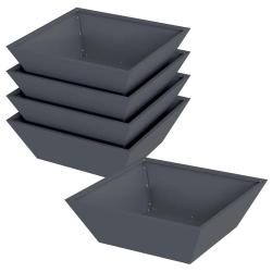 Lot de 5 cache-pots trap&eacute;zo&iuml;daux modernes jardin terrasse 50 x 50 x 15 cm en m&eacute;tal anthracite 02_00