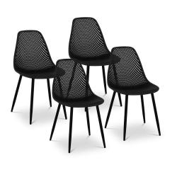 Lot de 4 chaises salon salle &agrave; manger restaurants, les caf&eacute;s, les bureaux et les salles d'attente 1
