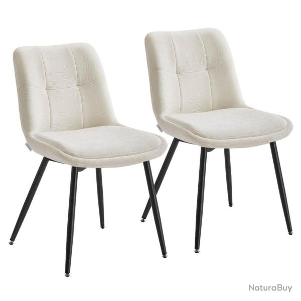 Lot de 2 chaises salle � manger chaise de cuisine rembourr�e chenille jusqu'� 120 kg double coussin