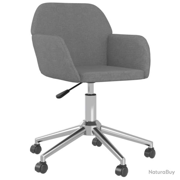 Chaise fauteuil si�ge pivotante de bureau informatique �tude clair tissu gris 02_0024110