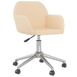 Chaise fauteuil si&egrave;ge pivotante de bureau informatique &eacute;tude tissu cr&egrave;me 02_0024100