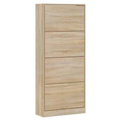 Armoire &agrave; chaussures range chaussures rangement meuble entr&eacute;e couloir salon sonoma 63 x 24 x 147 cm
