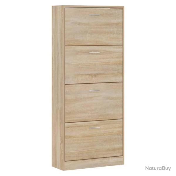 Armoire � chaussures range chaussures rangement meuble entr�e couloir salon sonoma 63 x 24 x 147 cm