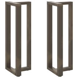 Lot de 2 pieds de table de bar en forme de T avec niveleurs r&eacute;glables 50 x 35 x 110 cm en acier noi