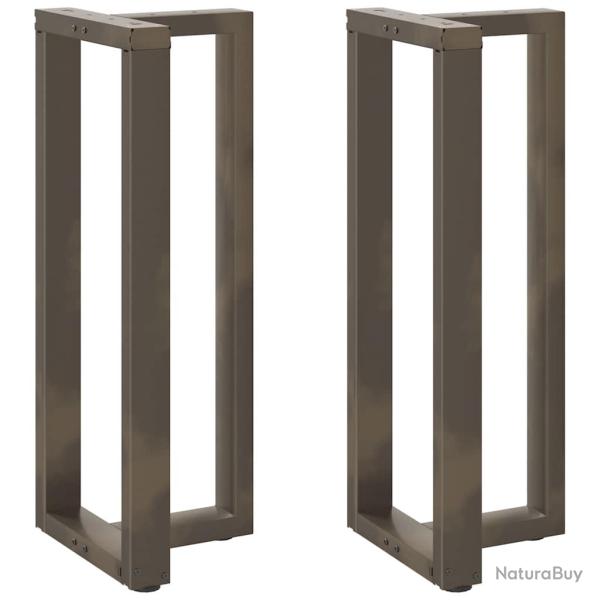 Lot de 2 pieds de table de bar en forme de T avec niveleurs r�glables 50 x 35 x 100 cm en acier noi