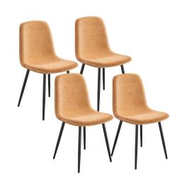 Chaises de salle &agrave; manger lot de 4 support m&eacute;tallique pieds r&eacute;glables nettoyage facile chaises de c