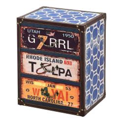 Commode styl&eacute;e meuble de rangement pratique avec 3 tiroirs 50 x 40 x 30 cm multicolore 03_0006844