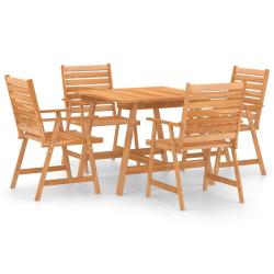 Mobilier de salle &agrave; manger de jardin 5 pi&egrave;ces bois d'acacia solide 02_0014589