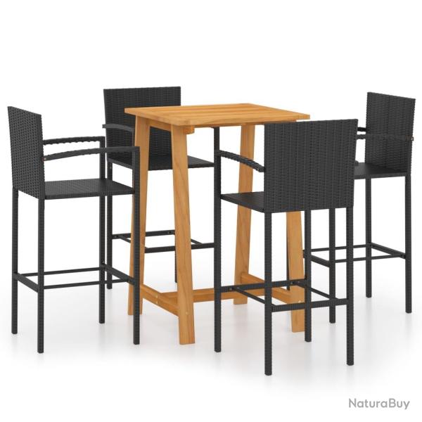 Ensemble de bar de jardin 5 pi�ces noir 02_0013413