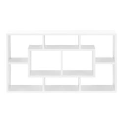 &Eacute;tag&egrave;re meuble mural design flottante styl&eacute;e 8 compartiments de rangement 85 cm blanc 03_0005851