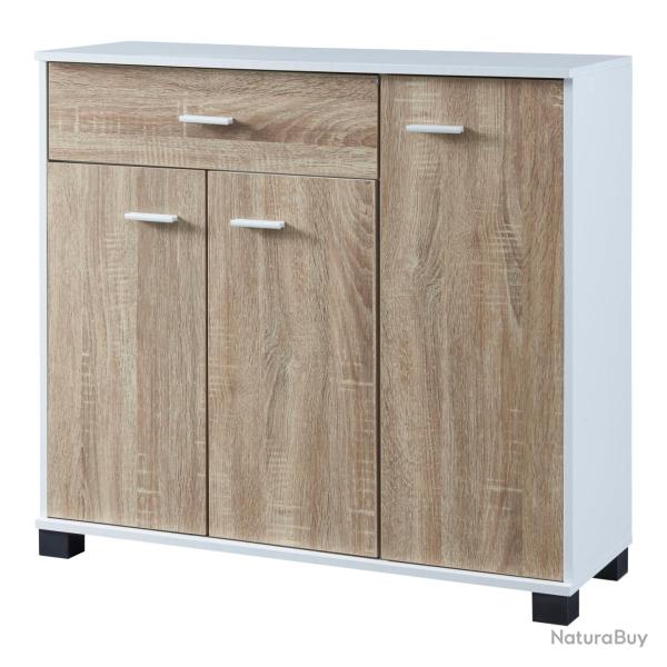 Meuble � chaussures panneau de particules 72 x 80 x 28 cm blanc effet ch�ne 03_0007620