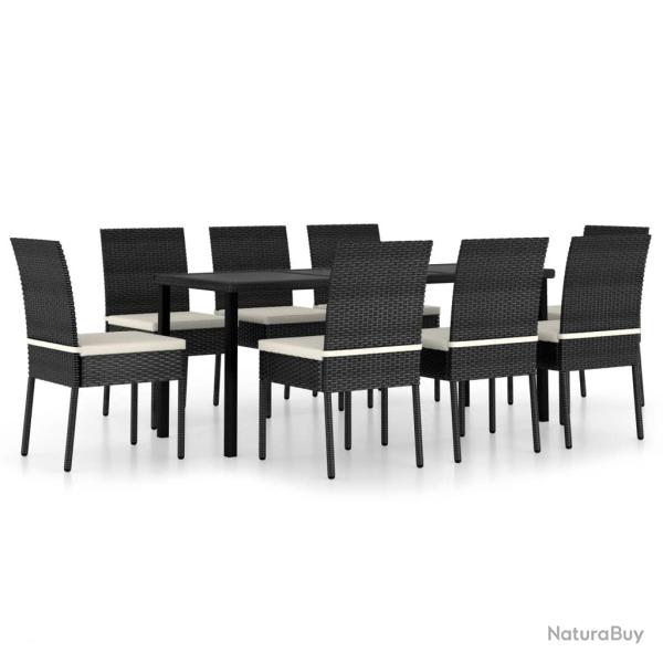 Ensemble de salle � manger de jardin meuble ext�rieur 9 pi�ces r�sine tress�e noir 02_0014129