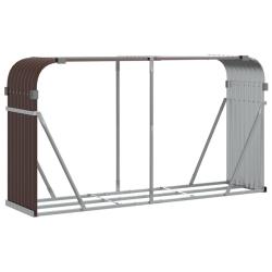 Porte-b&ucirc;ches 180 x 45 x 100 cm acier galvanis&eacute; marron 02_0043764