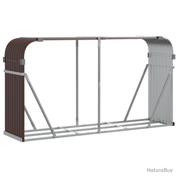 Porte-b�ches 180 x 45 x 100 cm acier galvanis� marron 02_0043764