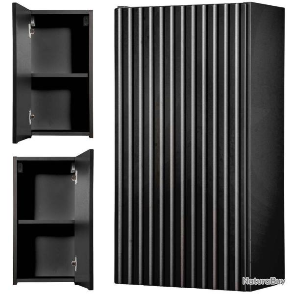 Armoire �tag�re meuble de rangement 30 x 57 x 19 cm murale de salle de bain noir 03_0008897