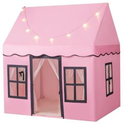 Tente de jeux 121 x 101 x 137 cm pour 3-4 enfants avec tapis antid&eacute;rapant design cosy en coton poly