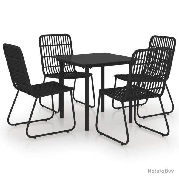 Ensemble � d�ner salon de jardin meuble d'ext�rieur 5 pi�ces r�sine tress�e et verre 02_0014232