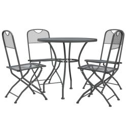 Mobilier &agrave; d&icirc;ner de jardin 5 pi&egrave;ces maille m&eacute;tal anthracite 02_0014774