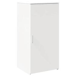 Armoire de rangement compacte 50 x 45 x 103 cm polyvalente design &eacute;pur&eacute; en bois d'ing&eacute;nierie blanc