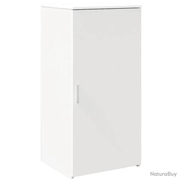 Armoire de rangement compacte 50 x 45 x 103 cm polyvalente design �pur� en bois d'ing�nierie blanc