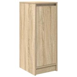 Armoire &agrave; chaussures moderne rangement pratique 29,5 x 34 x 76 cm en bois d'ing&eacute;nierie ch&ecirc;ne sonoma