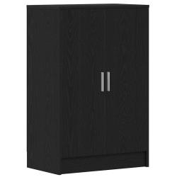Armoire &agrave; chaussures &eacute;l&eacute;gante rangement pratique 60 x 35 x 92 cm en bois d'ing&eacute;nierie noir 02_00518