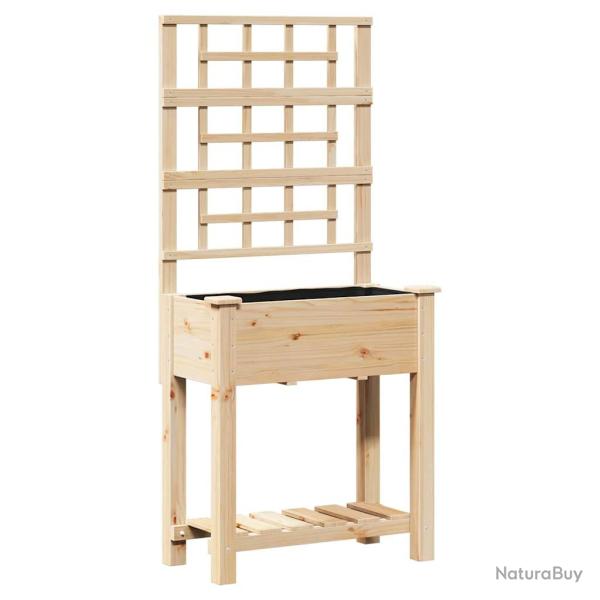 Cache-pot de jardin rectangulaire moderne 71 x 38 x 152 cm durable style minimaliste en bois sapin