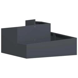 Cache-pot de jardin moderne 80 x 80 x 50 cm &eacute;l&eacute;gant et pratique en acier anthracite 02_0052220
