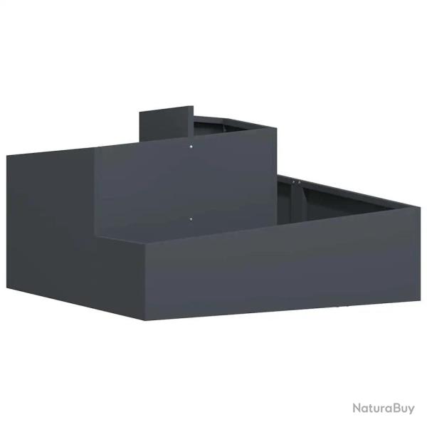 Cache-pot de jardin moderne 80 x 80 x 50 cm �l�gant et pratique en acier anthracite 02_0052220