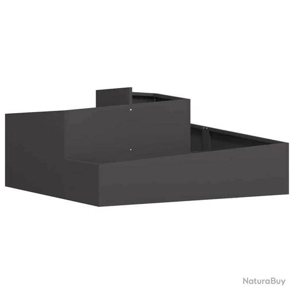 Cache-pot de jardin moderne 100 x 100 x 50 cm solide style industriel en acier noir 02_0052225