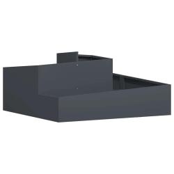 Cache-pot de jardin moderne 100 x 100 x 50 cm design &eacute;l&eacute;gant ext&eacute;rieur en acier anthracite 02_00522