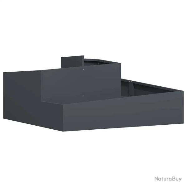 Cache-pot de jardin moderne 100 x 100 x 50 cm design �l�gant ext�rieur en acier anthracite 02_00522